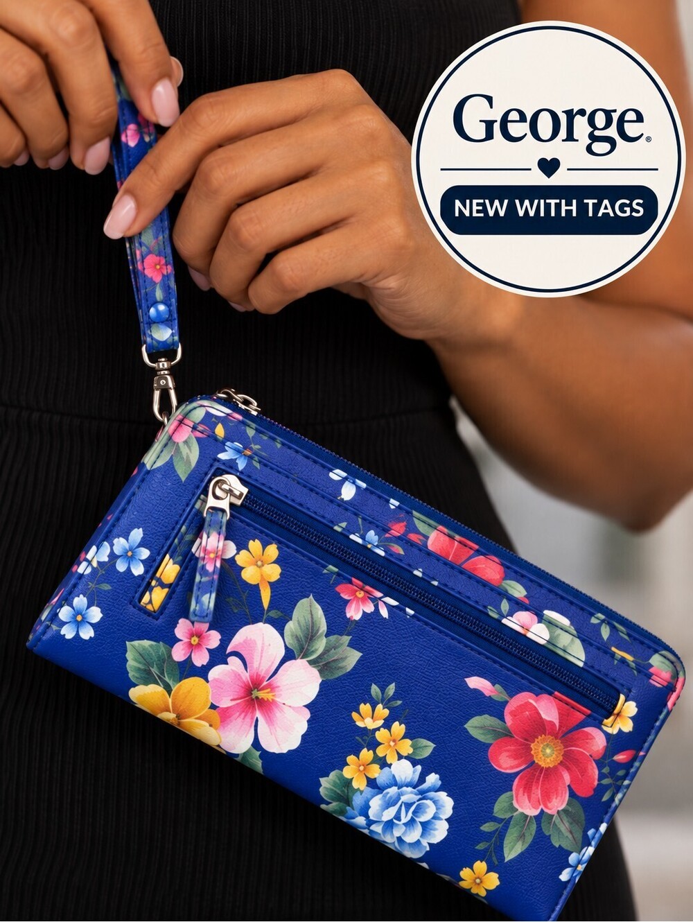 New With Tags | George | Blue Floral Wallet